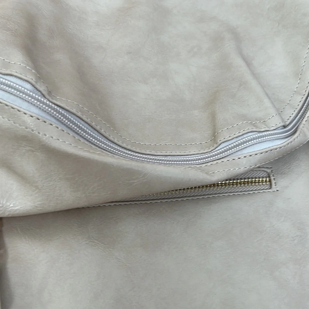 New Cream Faux Leather Back Pack, Vibrant Boho Print Removable Shoulder Strap